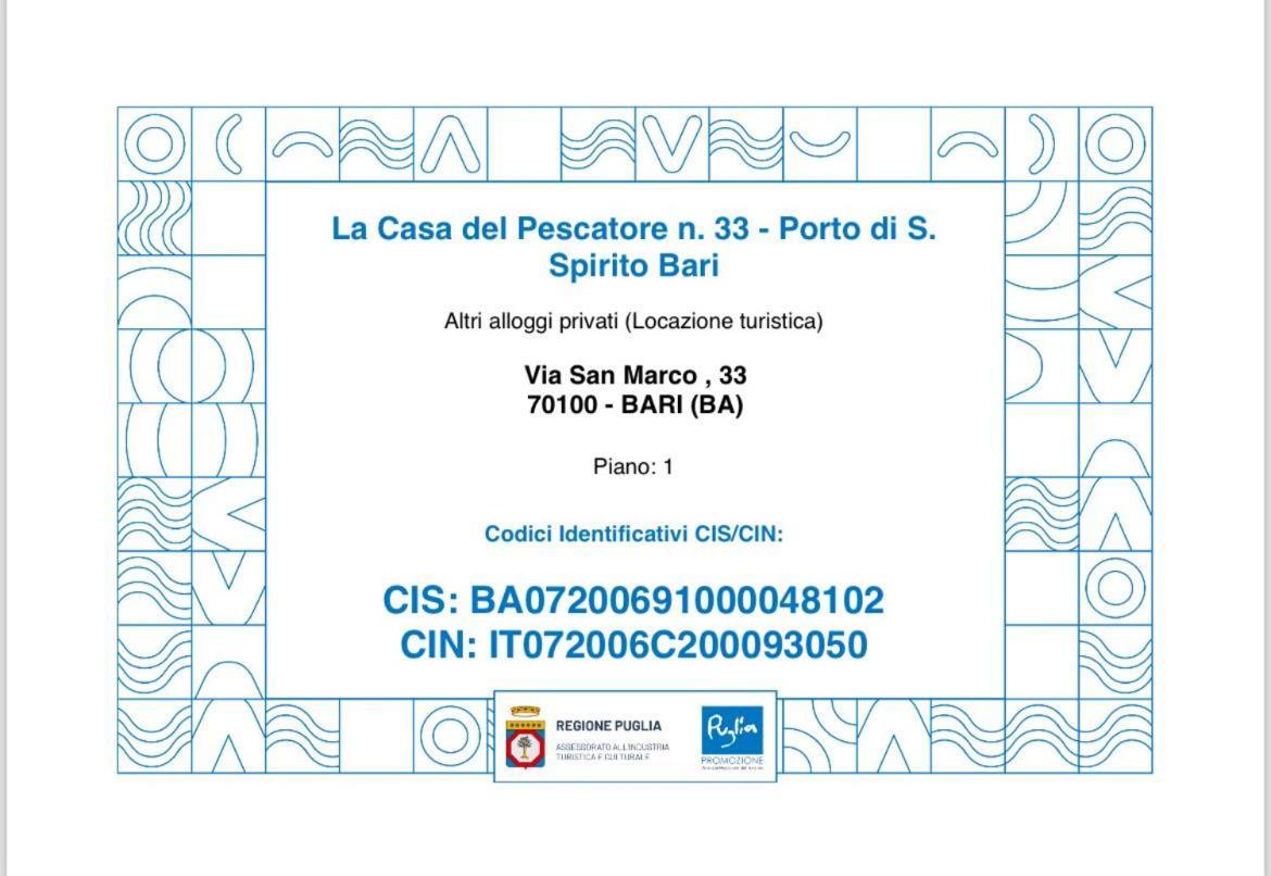 La Casa Del Pescatore N 33 - Porto Di St Spirito Bari Extérieur photo